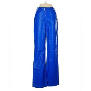 Vibrant Blue Faux Leather Pants